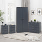 Dakota 2 Door Wardrobe Bedroom Set - DARK GREY