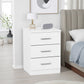 Dakota 3 Drawer Bedside - WHITE