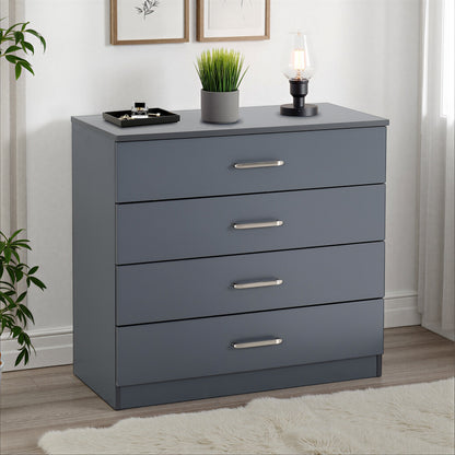 Dakota 4 Drawer Chest - DARK GREY