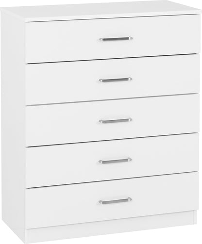 Dakota 5 Drawer Chest - WHITE