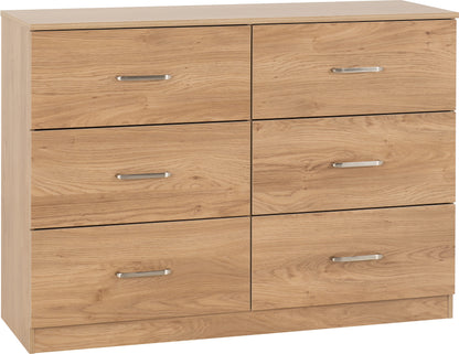 Dakota 6 Drawer Chest - Oak Effect