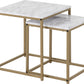 Dallas Nest of 2 Tables - Marble/Gold Effect