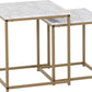 Dallas Nest of 2 Tables - MARBLE/GOLD EFFECT
