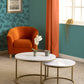 Dallas Round Coffee Table Set - Marble/Gold Effect