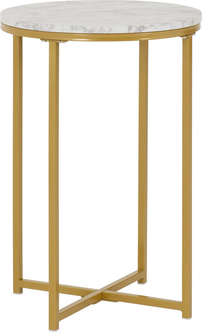 Dallas Side Table - MARBLE/GOLD EFFECT