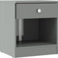 Denver 1 Drawer Bedside - Grey Gloss
