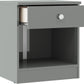 Denver 1 Drawer Bedside - Grey Gloss