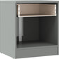 Denver 1 Drawer Bedside - Grey Gloss