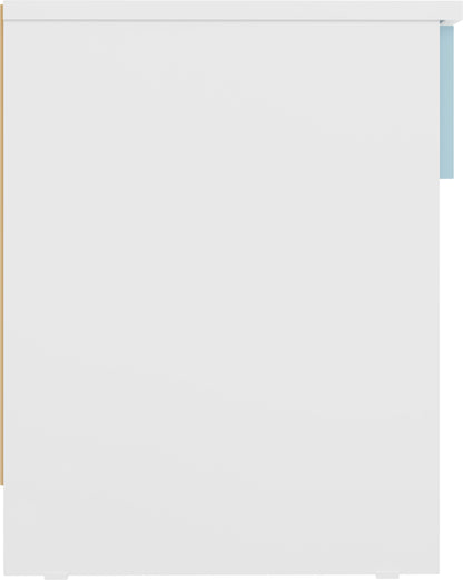 Denver 1 Drawer Bedside - WHITE/BLUE GLOSS