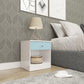 Denver 1 Drawer Bedside - White/Blue Gloss