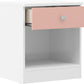 Denver 1 Drawer Bedside - White/Pink Gloss