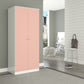 Denver 2 Door Wardrobe - WHITE/PINK GLOSS