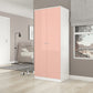 Denver 2 Door Wardrobe - WHITE/PINK GLOSS