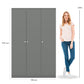 Denver 3 Door Wardrobe - GREY GLOSS