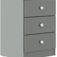 Denver 3 Drawer Bedside - Grey Gloss