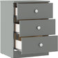 Denver 3 Drawer Bedside - Grey Gloss