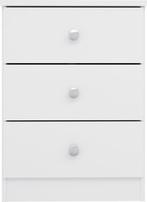 Denver 3 Drawer Bedside - WHITE GLOSS