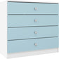 Denver 4 Drawer Chest - White/Blue Gloss