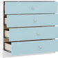 Denver 4 Drawer Chest - White/Blue Gloss