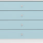 Denver 4 Drawer Chest - White/Blue Gloss
