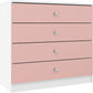 Denver 4 Drawer Chest - WHITE/PINK GLOSS