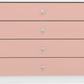 Denver 4 Drawer Chest - WHITE/PINK GLOSS