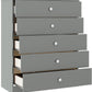 Denver 5 Drawer Chest - Grey Gloss