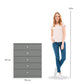 Denver 5 Drawer Chest - Grey Gloss
