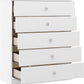 Denver 5 Drawer Chest - White Gloss