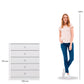 Denver 5 Drawer Chest - White Gloss