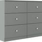 Denver 6 Drawer Chest - GREY GLOSS