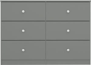 Denver 6 Drawer Chest - GREY GLOSS