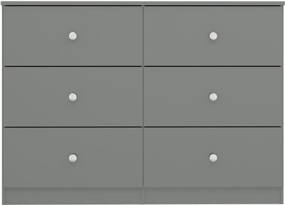 Denver 6 Drawer Chest - GREY GLOSS