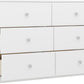 Denver 6 Drawer Chest - White Gloss