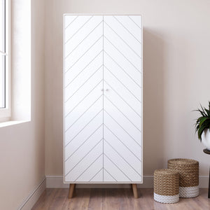 Dixie 2 Door Wardrobe - DUSTY GREY/WHITE
