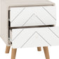 Dixie 2 Drawer Bedside - Dusty Grey/White