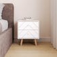 Dixie 2 Drawer Bedside - Dusty Grey/White