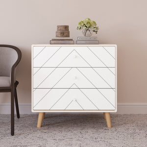 Dixie 3 Drawer Chest - DUSTY GREY/WHITE