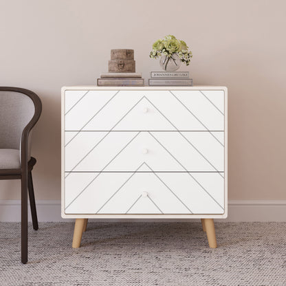 Dixie 3 Drawer Chest - DUSTY GREY/WHITE
