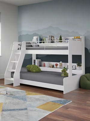 Domino Top 90cm Single Bottom 120cm Small Double White Triple Sleeper Bunk Bed