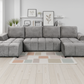 Shanghai Luxury Grey U Shape Corner Sofabed