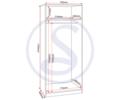 Dakota 2 Door Wardrobe - LIGHT GREY