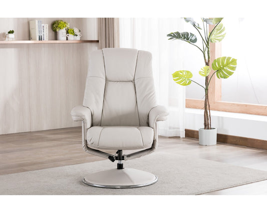 Swivel Recliner Chair Collection - Denver: Mushroom Leather