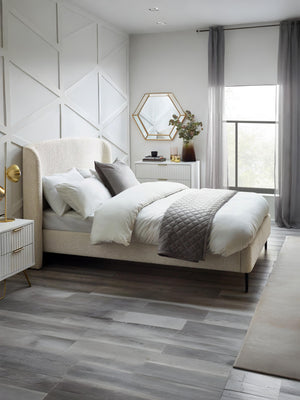 Eden 150cm King Ivory Boucle Bed