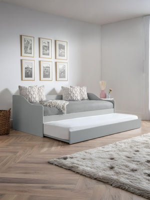 Elba 90cm Single Grey Daybed with pull-out Trundle
