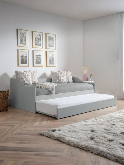 Elba 90cm Single Grey Daybed with pull-out Trundle