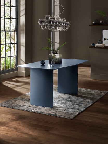 Element Rectangular Glass Table - Matt Blue