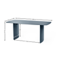 Element Rectangular Glass Table - Matt Blue