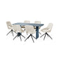 Element Rectangular Glass Table - Matt Blue