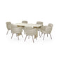 Element Rectangular Glass Table - Matt Cream